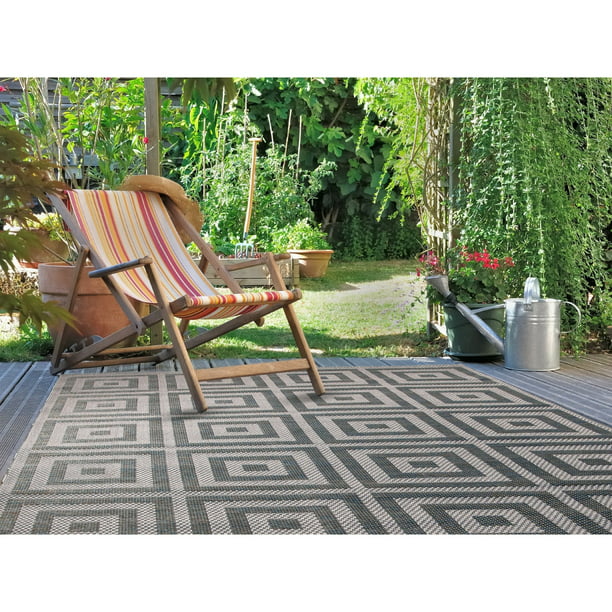 Grey 4 x 57 Safavieh Courtyard Collection CY6062 Stripe Indoor// Outdoor Non-Shedding Stain Resistant Patio Backyard Area Rug Bone